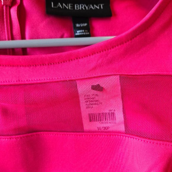 Lane Bryant Pink Mesh Cut Out Elbow Sleeve Dress 18/20P - Picture 10 of 10